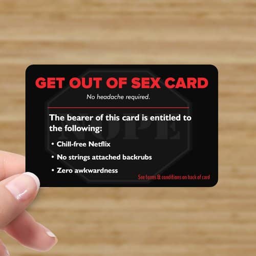 GET OUT OF SEX CARD - Front
